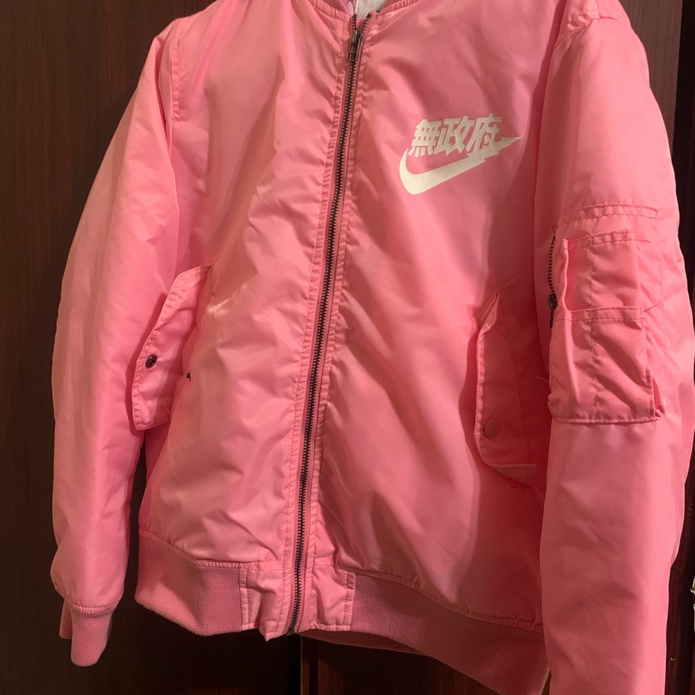 Trendy pink bomber jacket